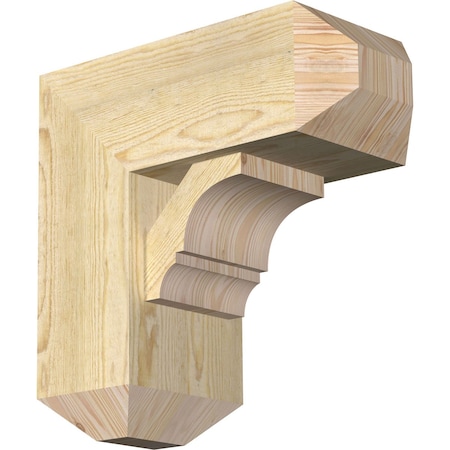 Ekena Millwork Balboa Craftsman Rough Sawn Bracket w/ Offset Brace, Douglas Fir, 8"W x 18"D x 18"H BKT0806X18X18BOA04RDF